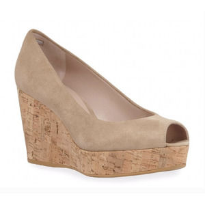 Stuart Weitzman Anna Peep Toe Wedge Pump